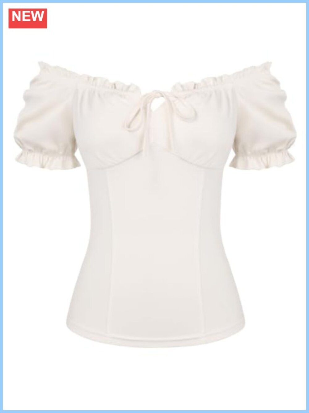Medieval Renaissance Off Shoulder Peasant Blouse Women Corset Top Puff Sleeve